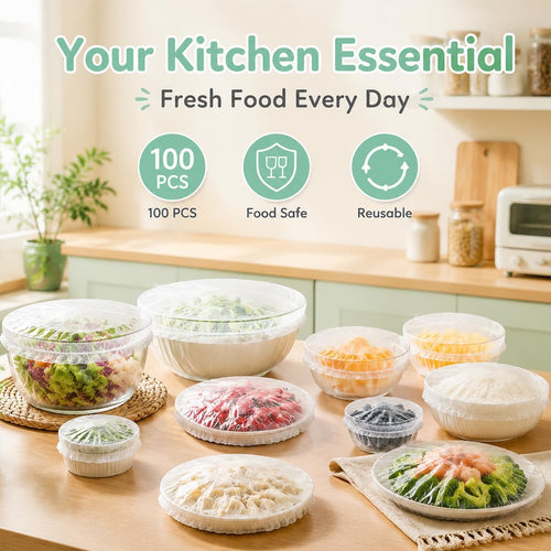 100 Pcs Reusable Elastic Food Covers