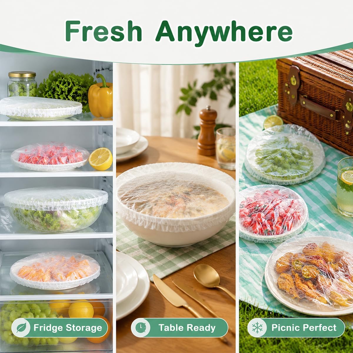 100 Pcs Reusable Elastic Food Covers