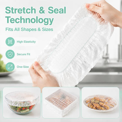 100 Pcs Reusable Elastic Food Covers