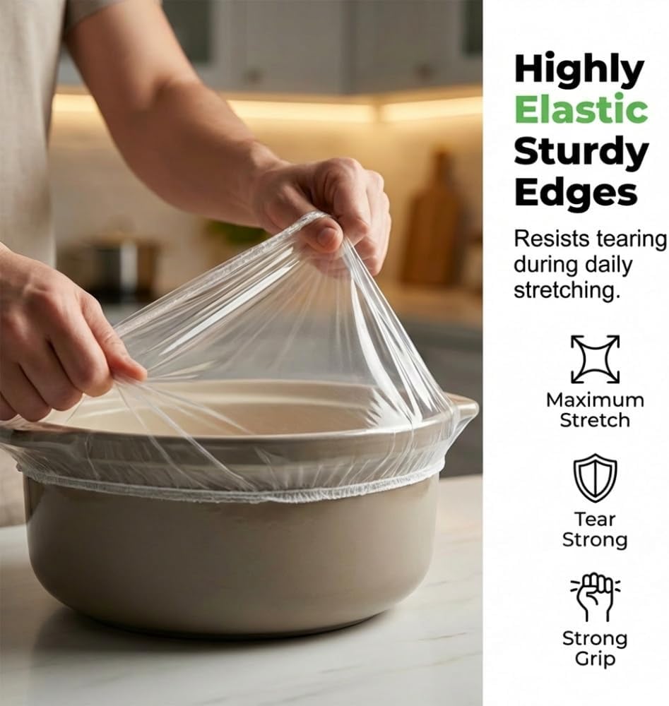 100 Pcs Reusable Elastic Food Covers
