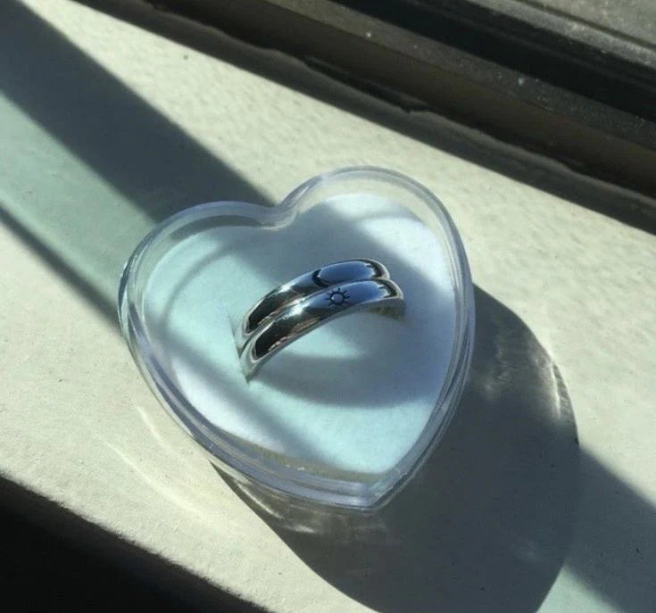 Sun and moon matching ring
