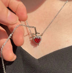 Heart Sword Necklace Set