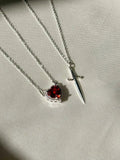 Heart Sword Necklace Set