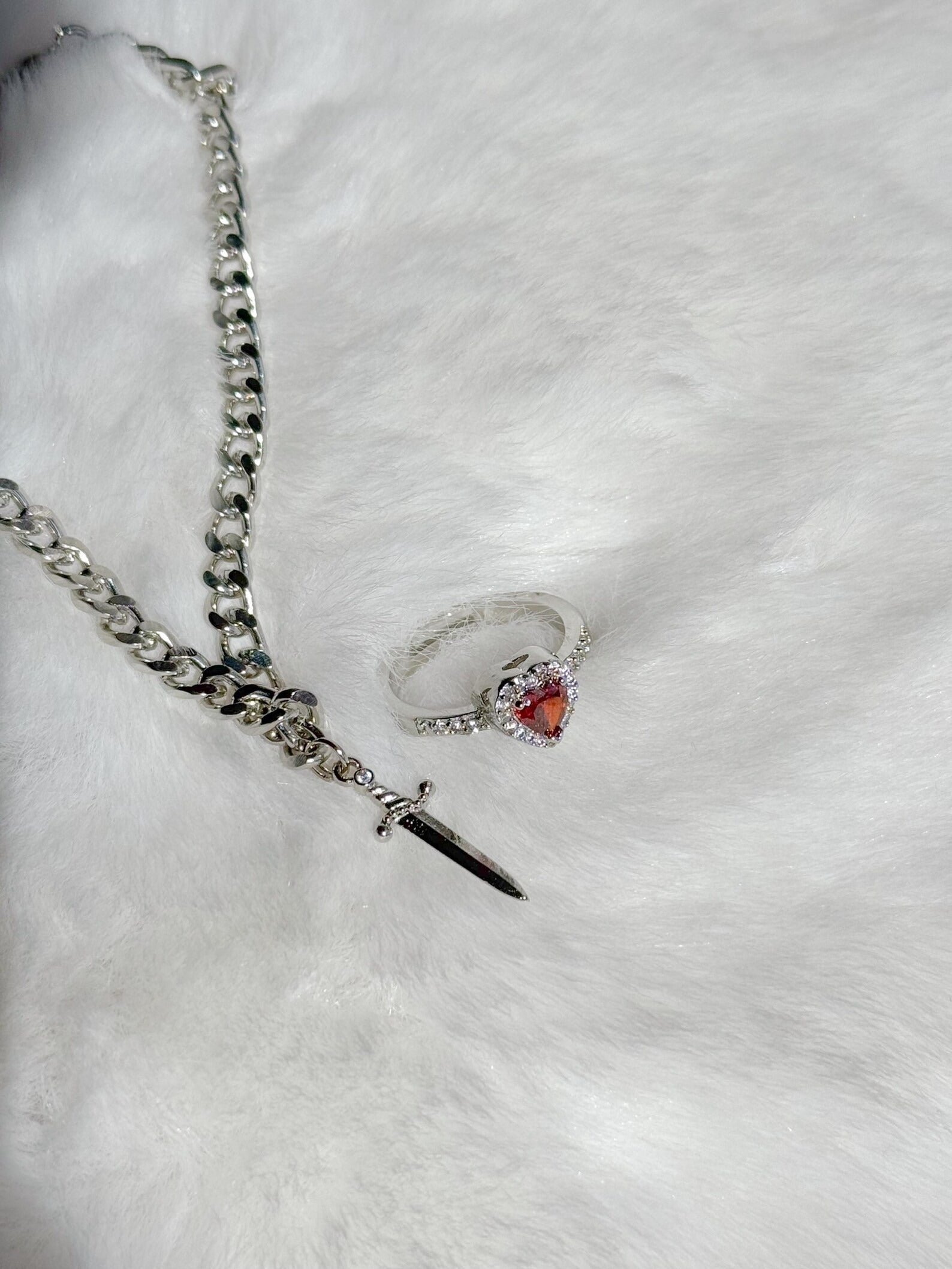 Heart Ring and Sword Bracelet